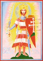 Az Árpád-ház szentjei szentképsorozat (26 festményből álló sorozat, bibliai idézetekkel a hátoldalon)